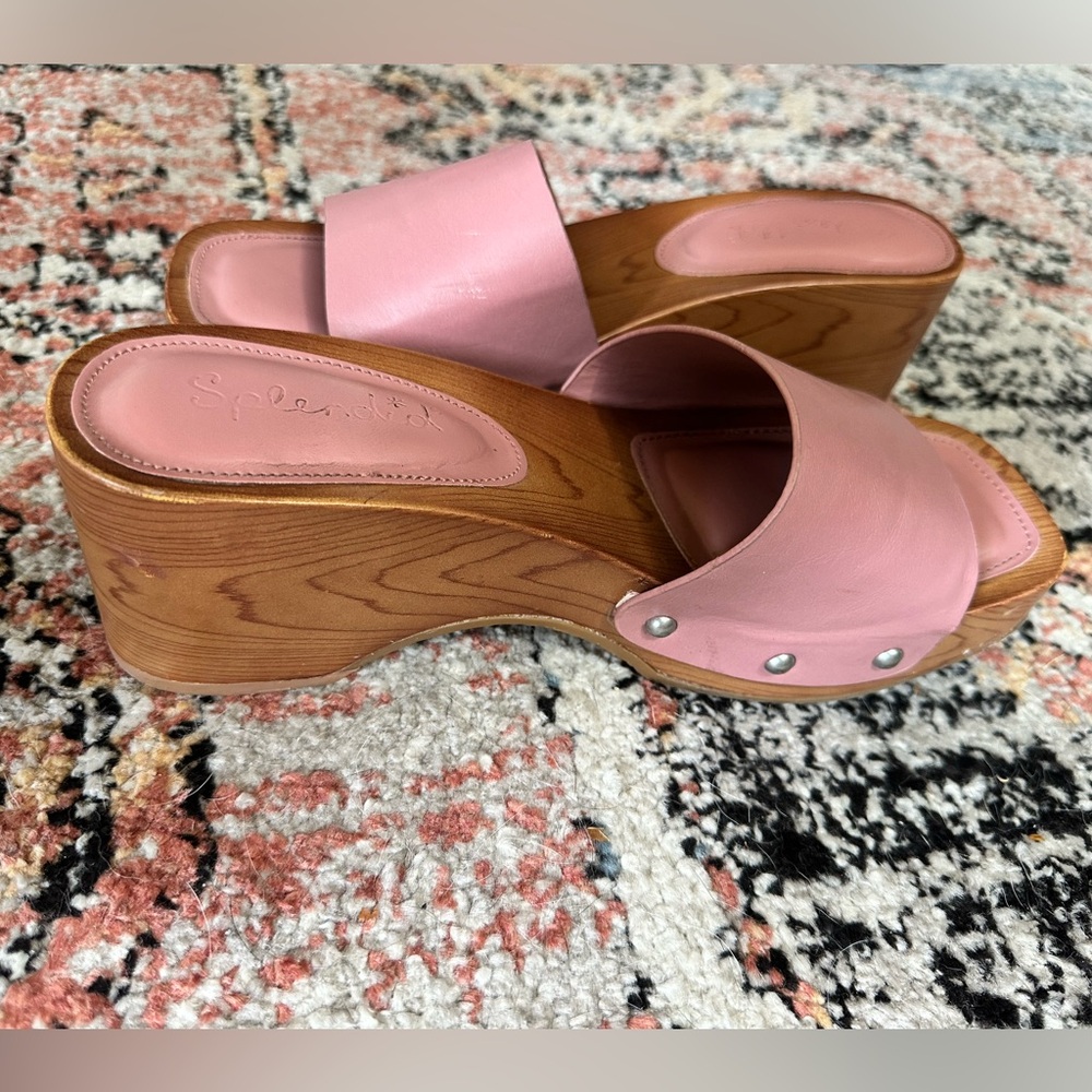 Splendid Brexlee square toe Platform Clogs 9.5 - image 12